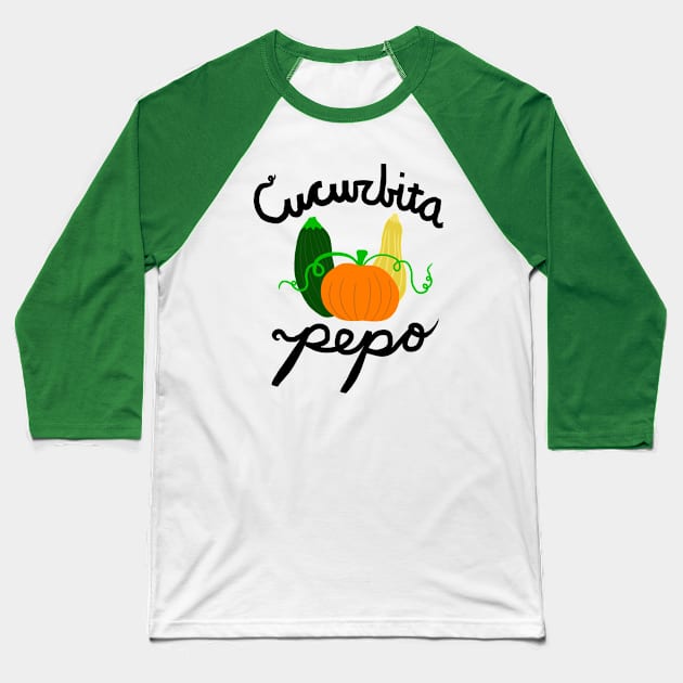 Cucurbita Pepo - Pumpkins, Zucchini, Squash Baseball T-Shirt by Danger Dog Design